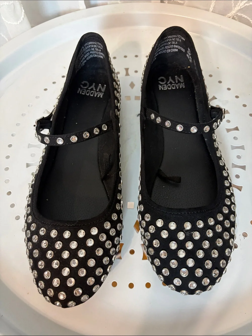 Madden NYC  NWOT Studded Black Mary Jane Flats